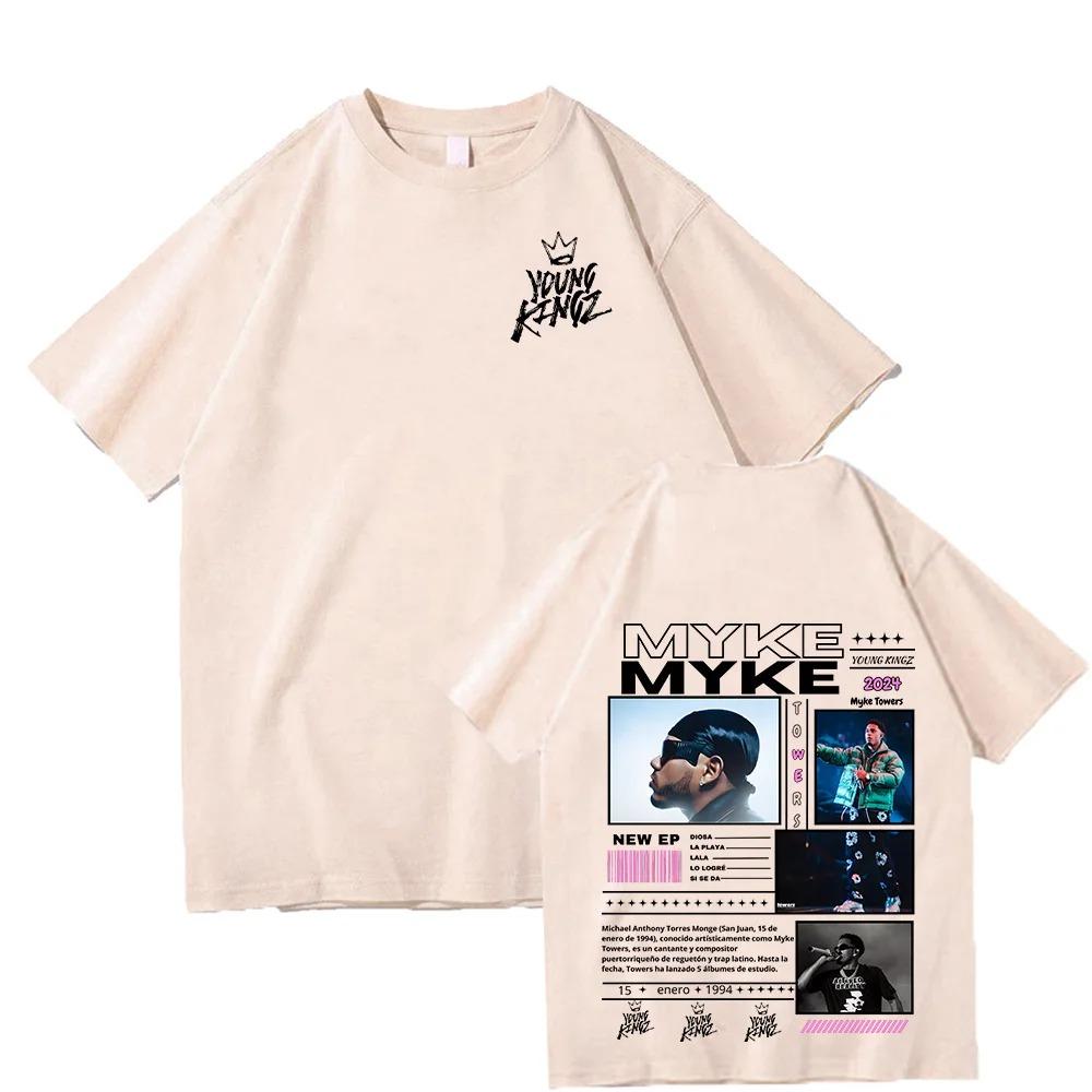 2026 Rapper Myke Towers Graphic Print T-shirts Men Women Fashion Hip Hop Crewneck Tshirt Unisex Casual Oversized Short Sleeve T Shirts