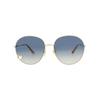 Солнцезащитные очки Chlo Round Frame Metal Sunglasses Gold Gold Blue