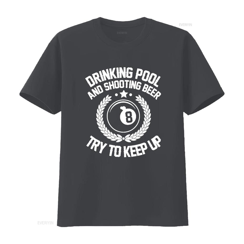 Drinking Pool and Shooting beer Funny Billiards gift present T Shirt vintage Washed Stylish Slightly Soft Top For Everyday Wear