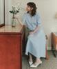 ZEROSTREET [Set] Short Sleeve Soft Tweed Jacket & Skirt / Light Blue