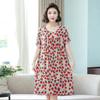 Women's Cotton Silk Mid-Length Nightgown - Summer Pajamas Plus Size Homewear for Middle-Aged and Elderly