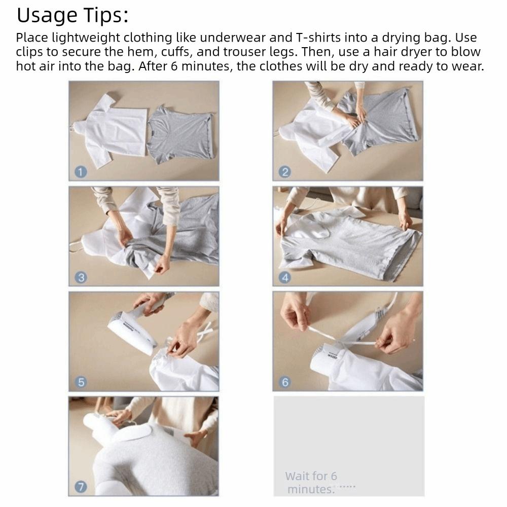 Folding Clothes Dryer Bag Elastic Opening Clothes Drying Bag Portable Garment Drying Bag  Business