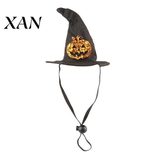 Adjustable Pet Hat Halloween Cat Witch Hat, Fun with Elastic Strap, Cartoon Ghost Pumpkin Bat Skull for Cats Small Dogs Holiday Outfit Accessory