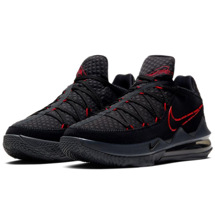 Nike Мужские кроссовки Lebron 17 Low EP Bred, черные, университетские, красные, темно-серые, CD5006-001