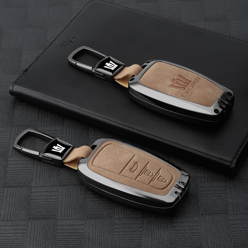 Premium Metal Key Cover for Toyota Crown - High-end Car Accessory Key Shell & Buckle
