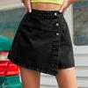 Women High Waist Package Hip Irregular Jean Denim Skirt