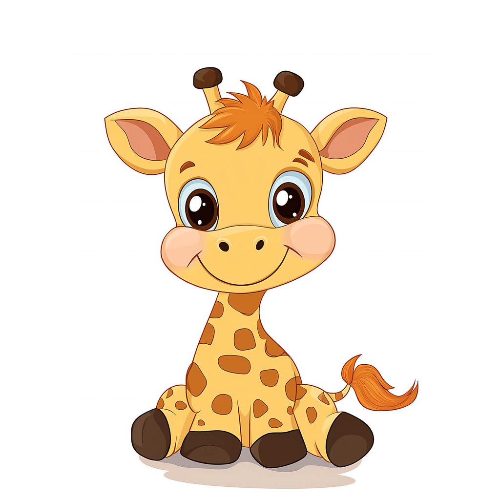 Baby Giraffe - Decorative Poster Baby Giraffe - Decorative Poster, 30X40 Cm, Light Oak Wooden Frame, Matte Paper 230 Gsm