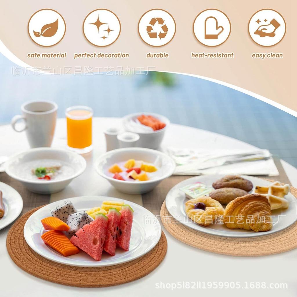 Modern Minimalist Woven Heat Insulation Mat Daily Kitchen Tableware Placemat Coaster for Home Use