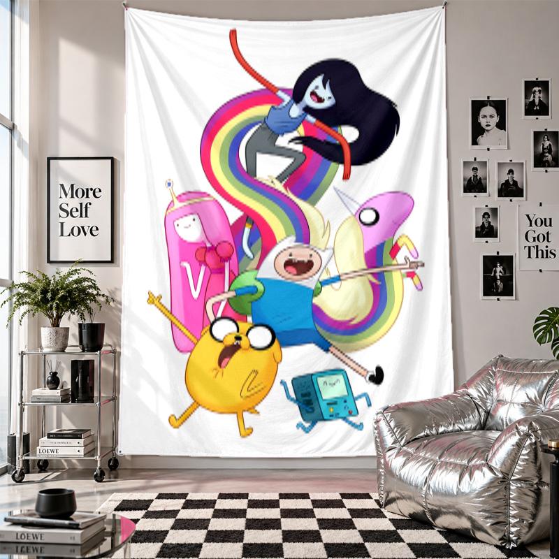 Wall TapestryAdventure Time cartoon Art Hanging Cloth Decorative Background Cover for Room Decoration
