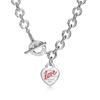 Классическое ожерелье-подвеска в форме сердца и ключа из серии T Family на толстой цепочке с инкрустацией бриллиантами для пар