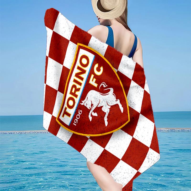 Torino Fc Crest Design Microfiber Beach Towel, Lightweight And Quick-Dry, for Summer Travel, Beach Essential, Swimming Pool