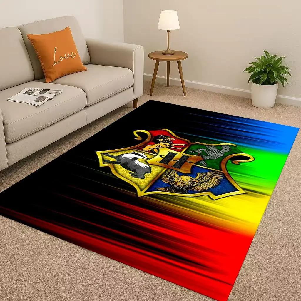 HD H-Hogwarts Sign Cartoon Living Room Non-Slip Area Rug Soft Carpet For Bedroom Playroom And Sofa,Easy Clean Home Decor Doormat