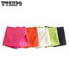 Women Fashion Asymmetrical Shorts High Waist Back Pockets Side Zipper Vintage Female Solid Color Short