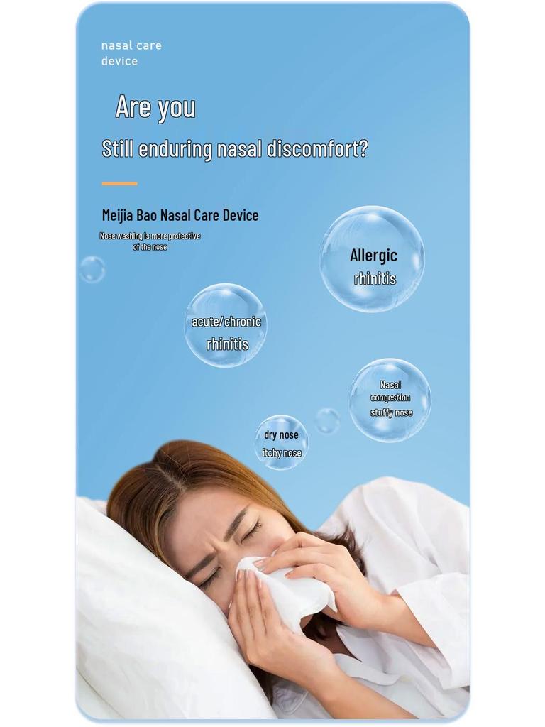 Электрический назальный ирригатор MegaBliss с двумя насадками для облегчения ринита