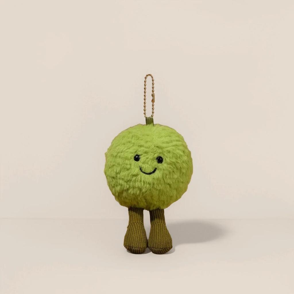 Cartoon Cute Fruit and Vegetable Plush Series Keychain Toy Peach Pear Cherry Doll Smiling Face Fruit Decoration Pet Gift