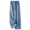 Blue Rhinestone High-Waist Wide-Leg Jeans for Women - Summer 2025 Collection