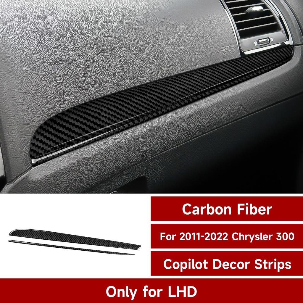 Декоративные полоски для автомобиля второго пилота, наклейки для 2015, 2016, 2017, 2018, 2022, 2023 Chrysler 300, аксессуары из углеродного волокна
