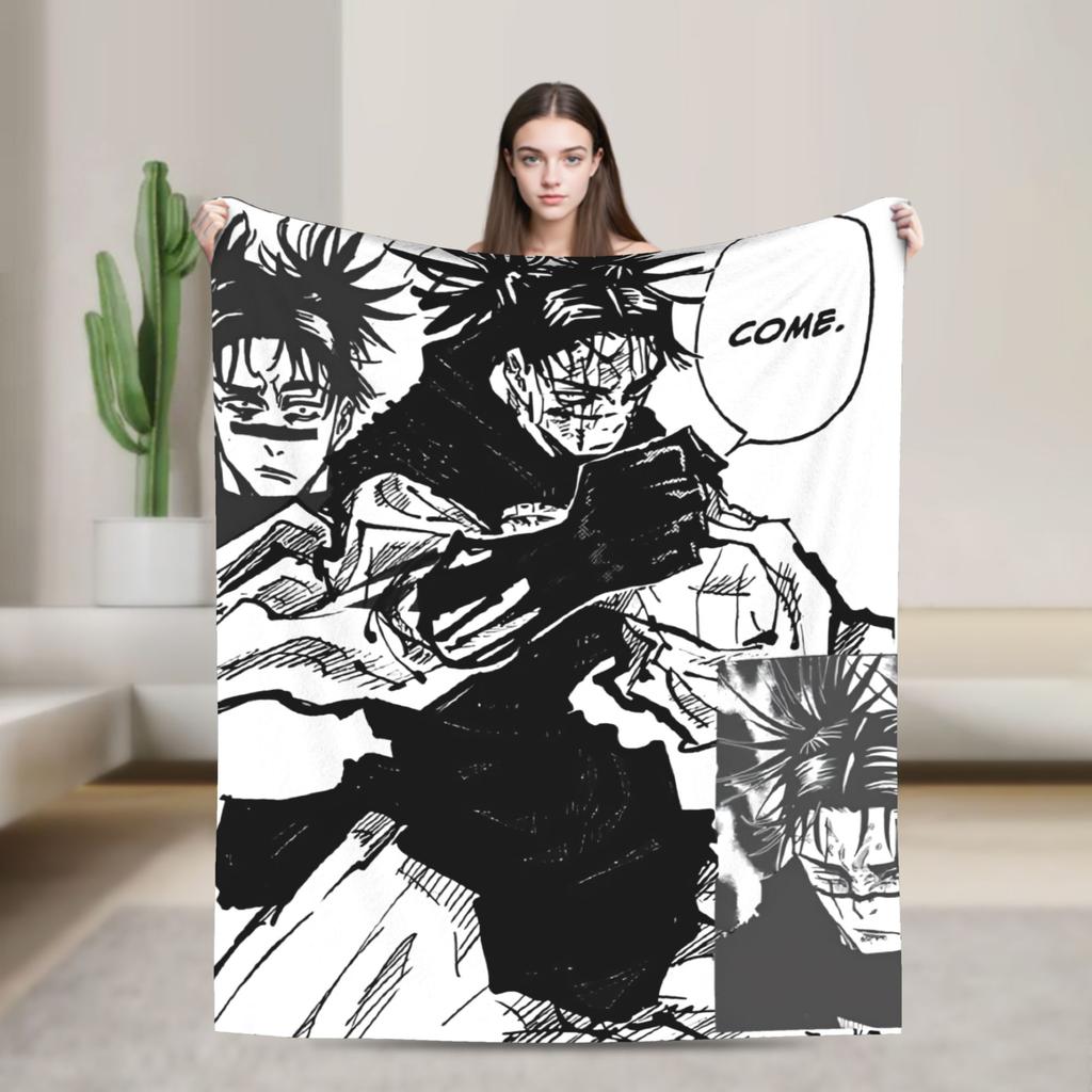 Choso Blanket Cover Flannel Kaisens Anime Lightweight Thin Throw Blanket for Car Sofa Couch Bed Rug