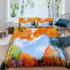 Maple Leaves Polyester Duvet Cover Set Fall Theme Comforter Cover With Pillowcase King Queen Size For Kids Boys Girl Bedding Set