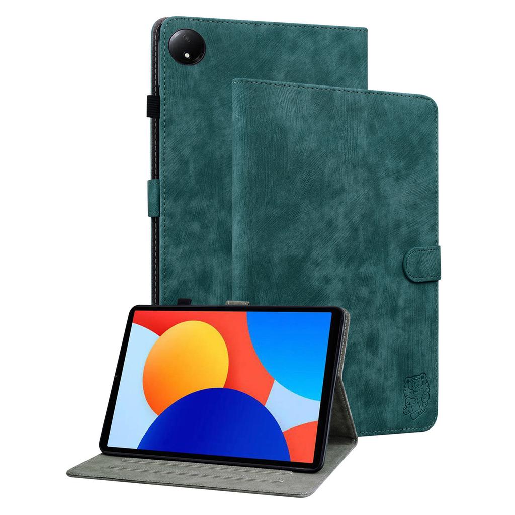 For Xiaomi Redmi Pad SE 4G 8.7 Inch Cases Tiger Imprint Anti-Scratch PU Leather Tablet Cover
