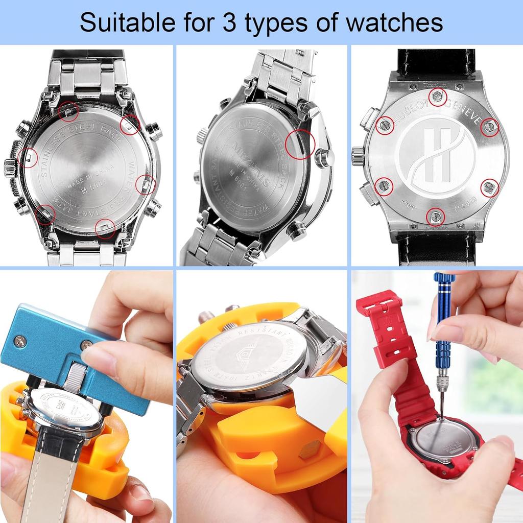 Набор из 32 предметов для замены батареек часов, отвертка, открывалка для корпуса часов, держатель для замены ремешка, инструмент для пинцета для пружинных стержней