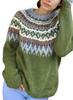 Women's 2026 Retro Color Block Knitwear: Long Sleeve, Comfortable, Versatile Round Neck Sweater