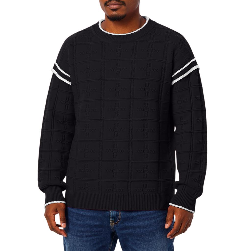 Men's Fashion Knitting Pullover Long Sleeves Loose Round Neck Sweater