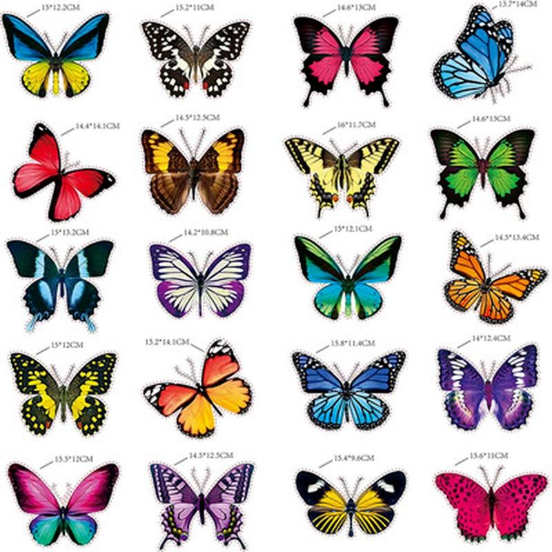 New 20PCS Butterfly Window Stickers Anti-Collision Window Clings Decals Reusable Glass Window Film Wall Stickers