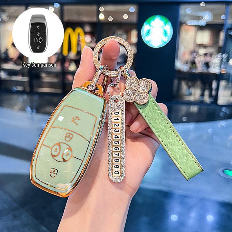 BAIC EX3 Electric Vehicle Key Fob Protective Case with Buckle Bag - Full Coverage for R600 Model