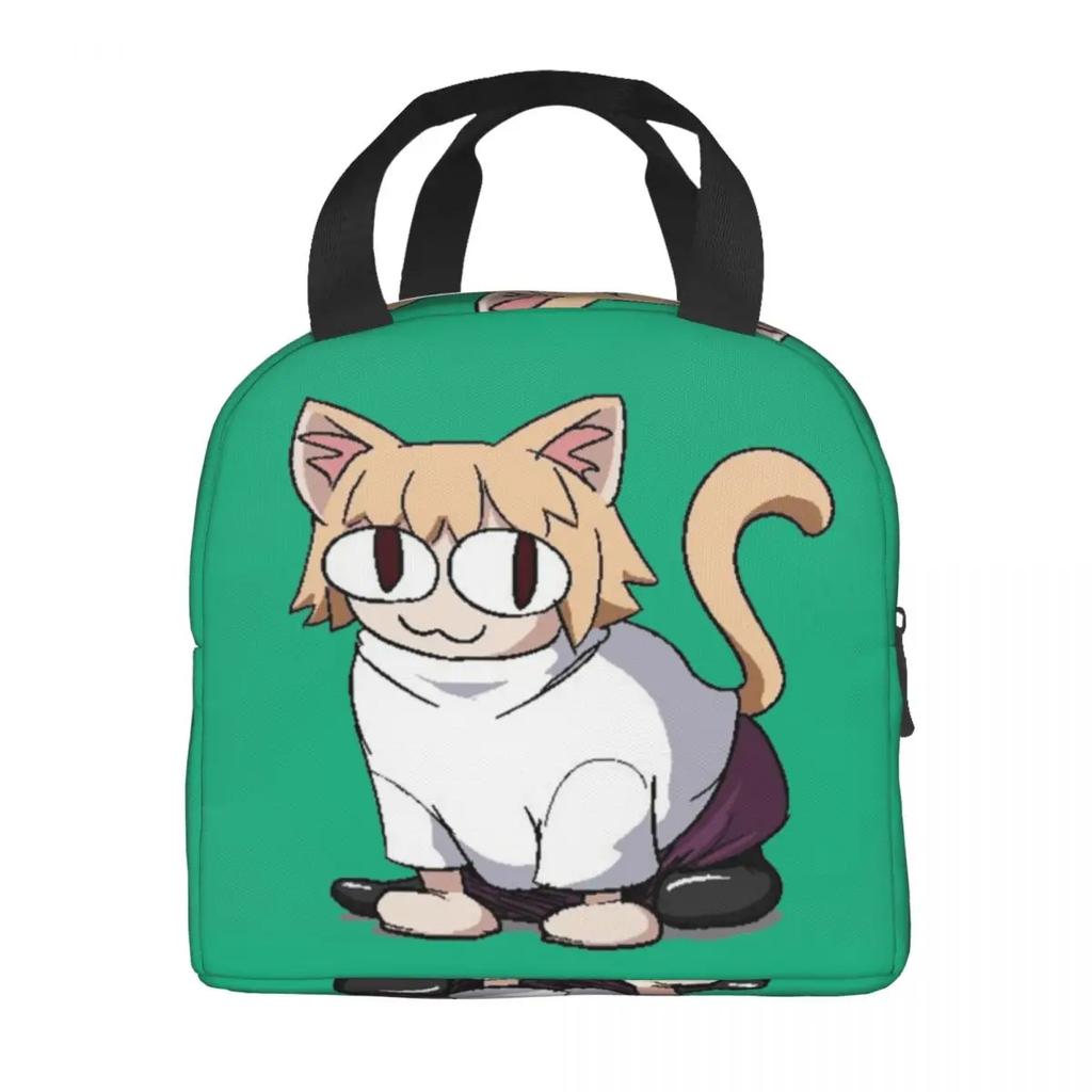 Neco Arc Cat Insulated Lunch Bags for Women Cartoon Comic Game Resuable Cooler Thermal Bento Box Work School Travel