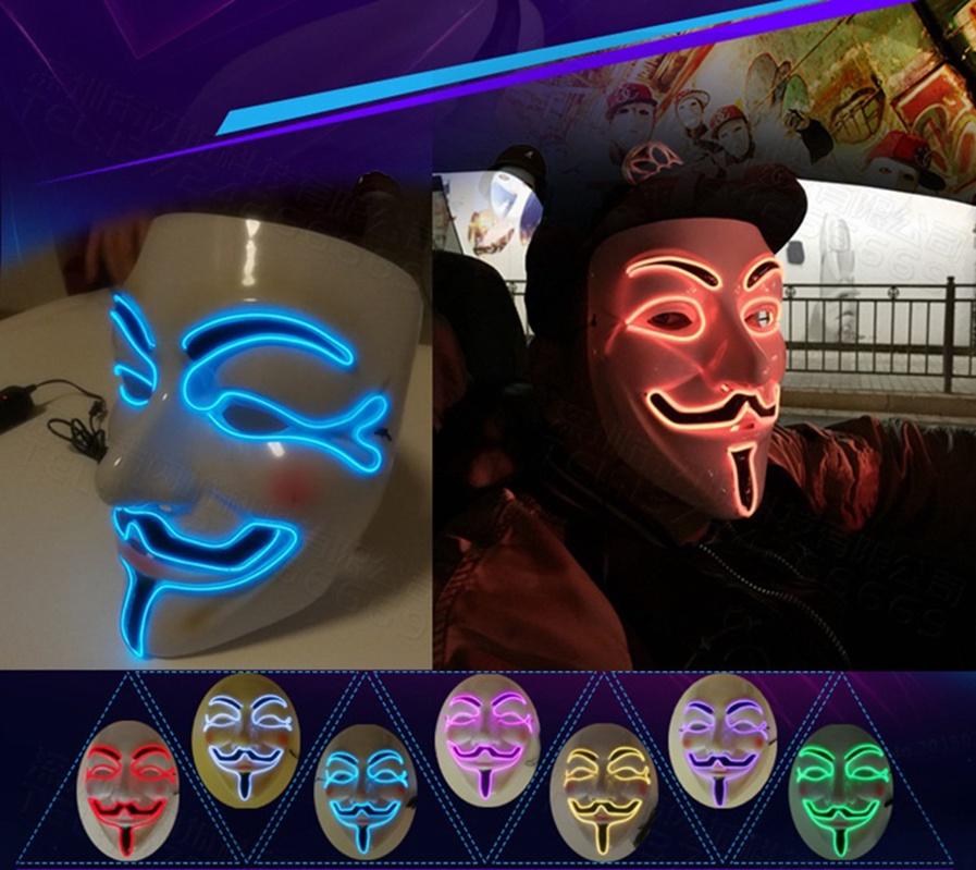 Stunning Led Light Up Mask For Halloween Featuring V For Vendetta Anonymous Design