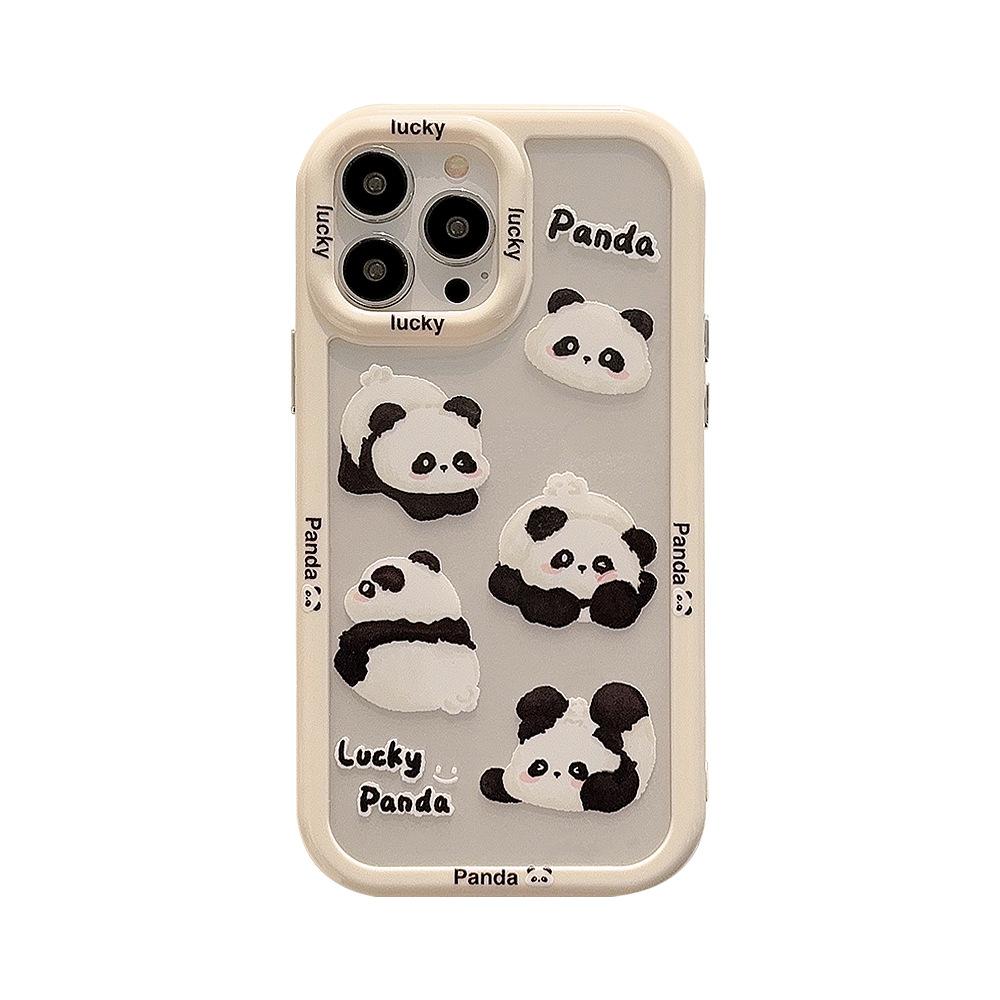 Cute Little Panda Suitable for IPhone 16 Mobile Phone Case Apple 15 Anti Fall 13 ProMax Magnetic 14 Acrylic 12