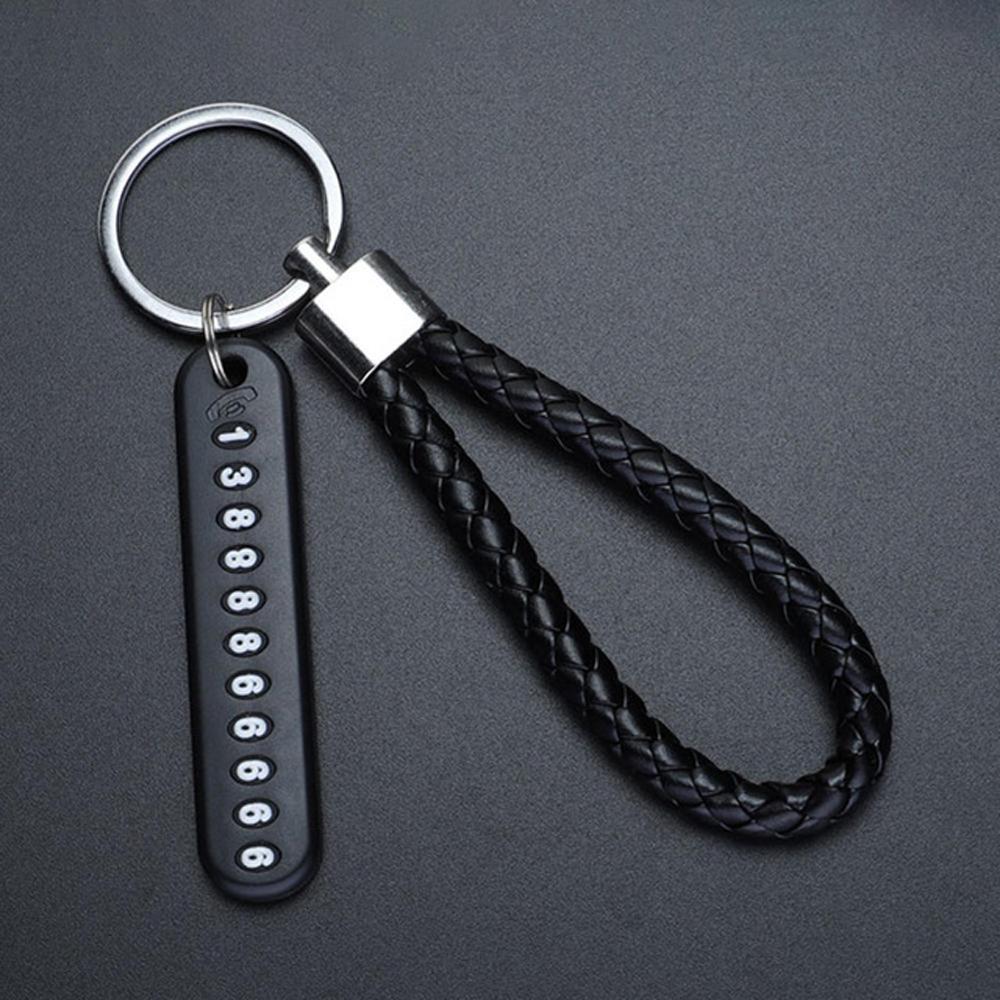 Phone Number Card Key Chain Vehicle Pendant Car Keychain Phone Number Plate Keyring Anti-lost
