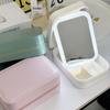 Foldable Jewelry Box with LED Makeup Mirror: Portable, Multifunctional Travel Organizer