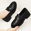2025 Осень Новые Классические Черные Женские Лоферы - Удобные Нескользящие Туфли на Плоской Подошве, Повседневные Универсальные Слипоны на Платформе для Женщин