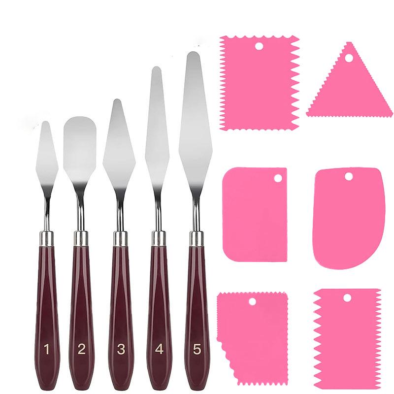 Oil Painting Palette and Spatula Set: Knife Set for Acrylic, Gouache, and Pigment