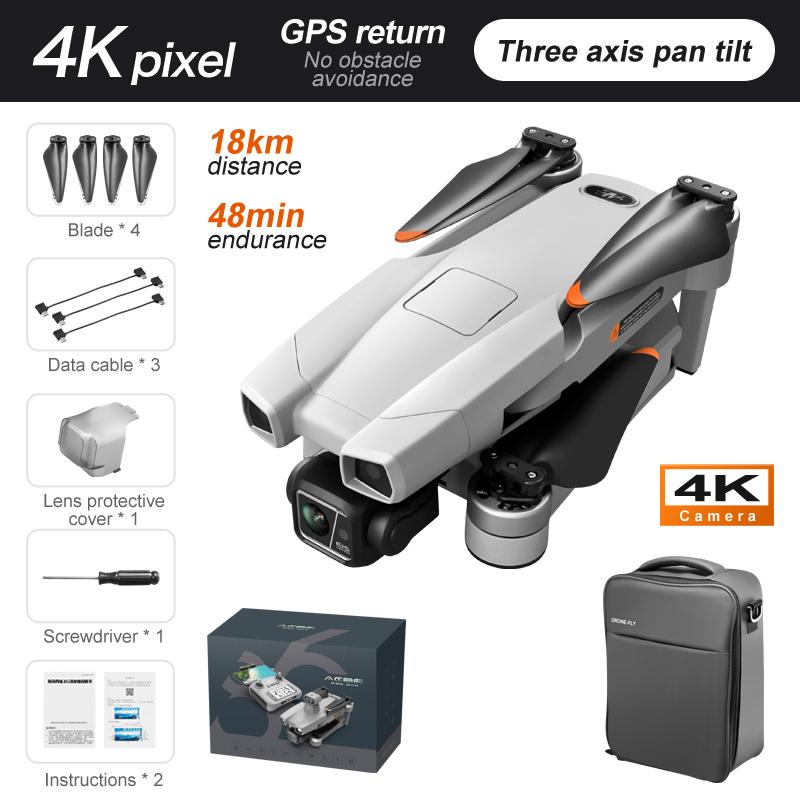 AE86 Pro GPS Drone 4K Profession HD Camera Gimbal Brushless 360° Laser Obstacle Avoidance Three-axis aircraft RC FPV Drone Toys