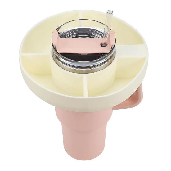 Силиконовое кольцо для закусок с 4 отделениями, идеально подходит для контейнера для закусок, простые многоразовые тарелки для закусок для чашки на 40 унций