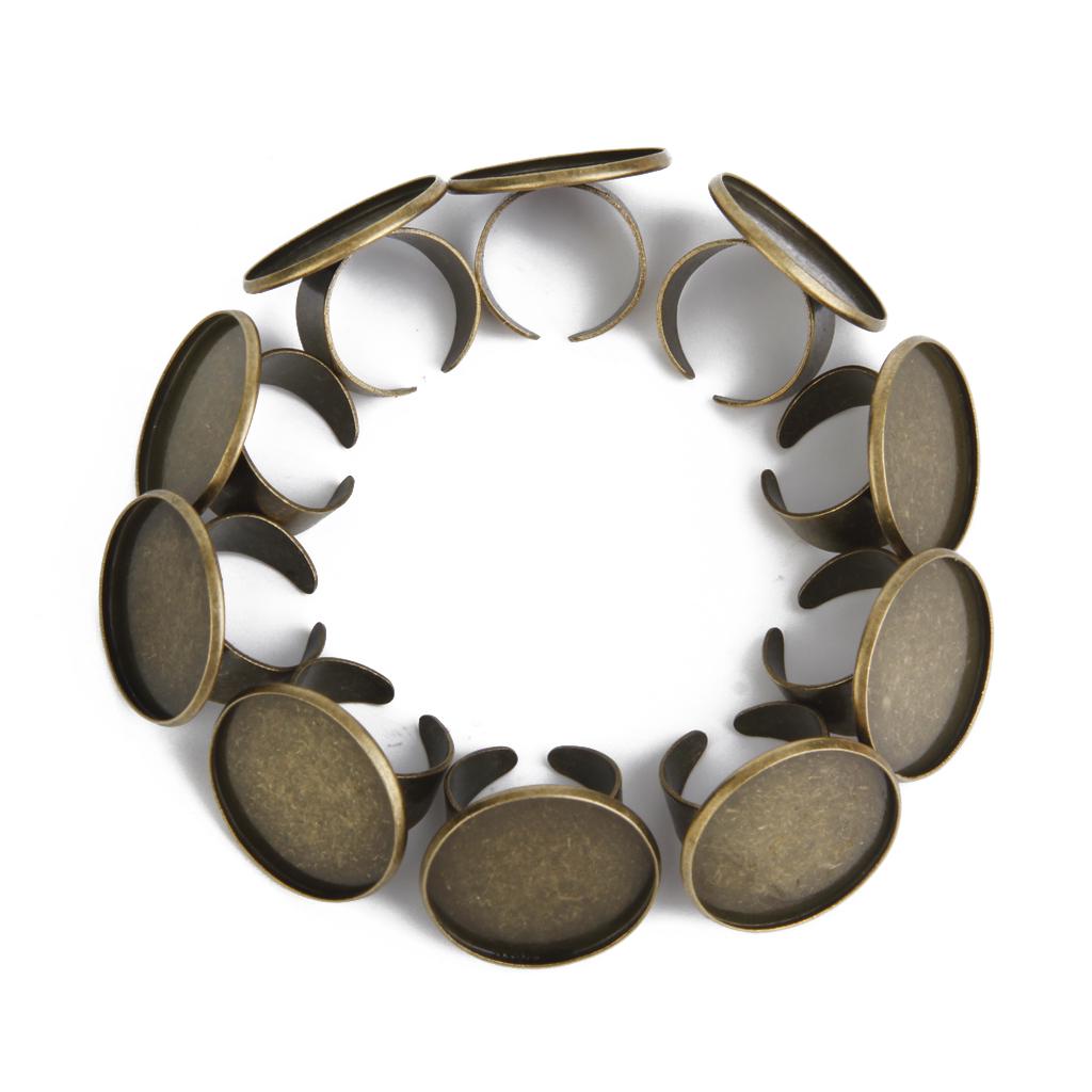 Регулируемая латунная основа с пустым кольцом для кабошона диаметром 25 мм своими руками