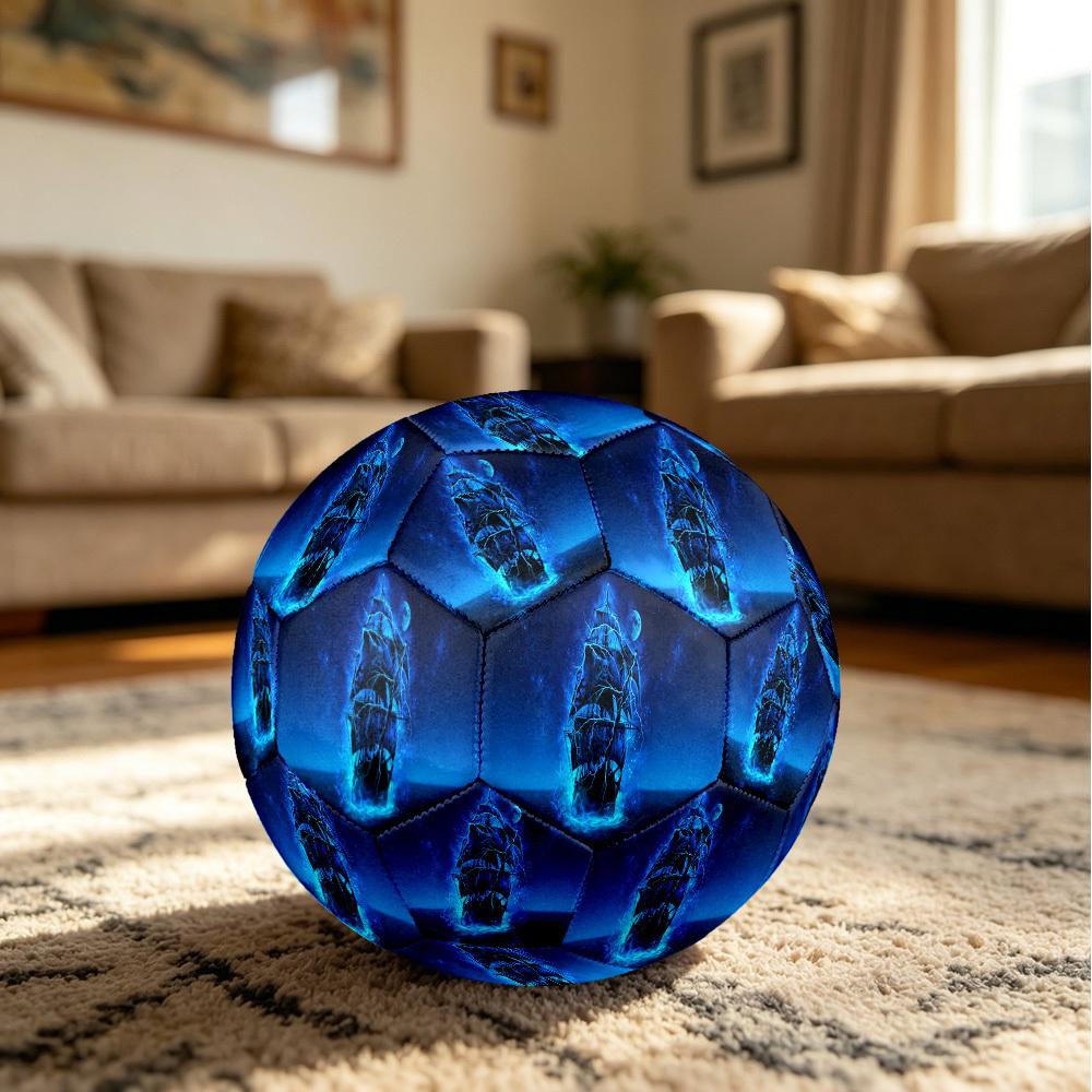 1pc Blue Ship Storm Size 5 Soccer Ball Professional Match Training Football Indoor &Outdoor Sports Ball Lightweight Durable c6550
