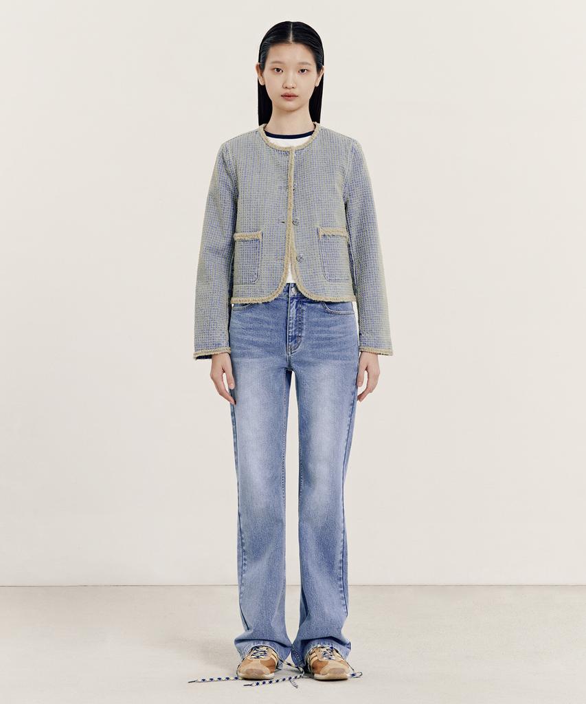 OIOI COLLECTION Daily Bootcut Denim Pants_Light Blue