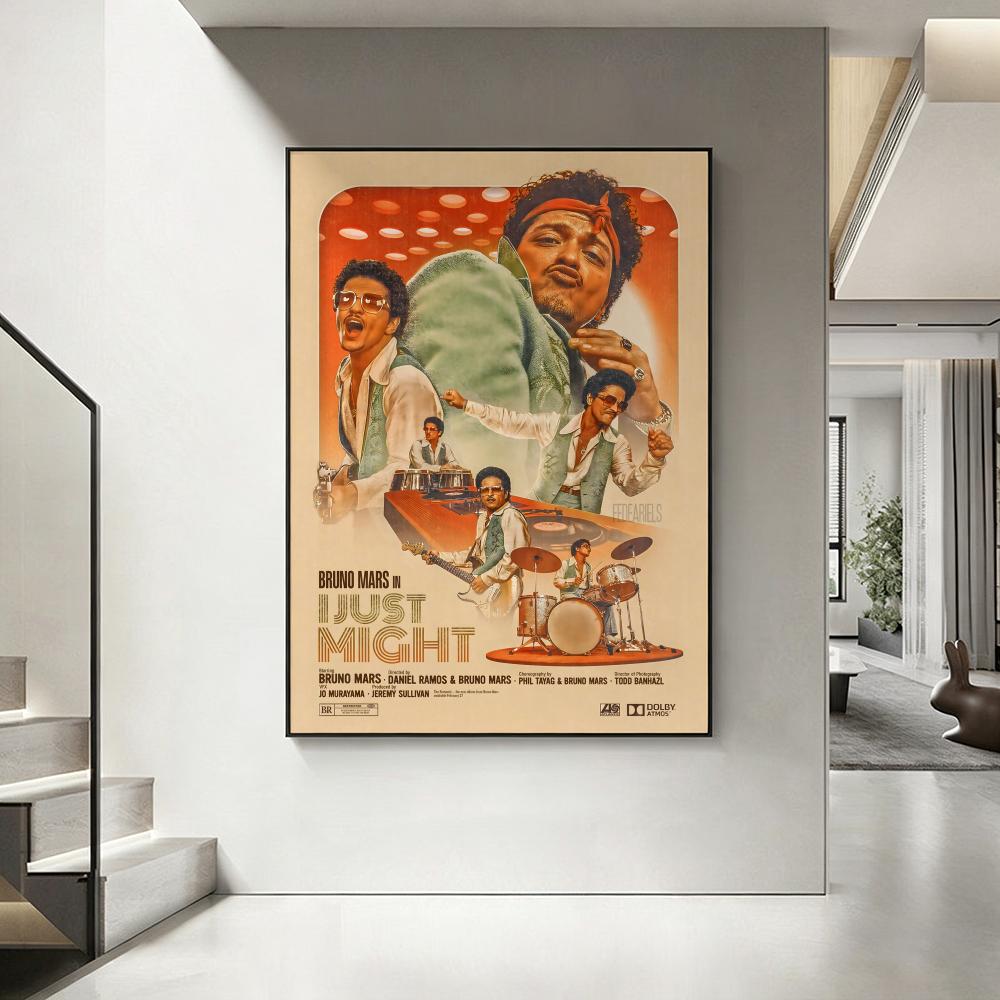 Singer B-Bruno M-Mars Poster HD art, waterproof, sticky wall, home decoration (living room, bedroom, bar), aesthetic