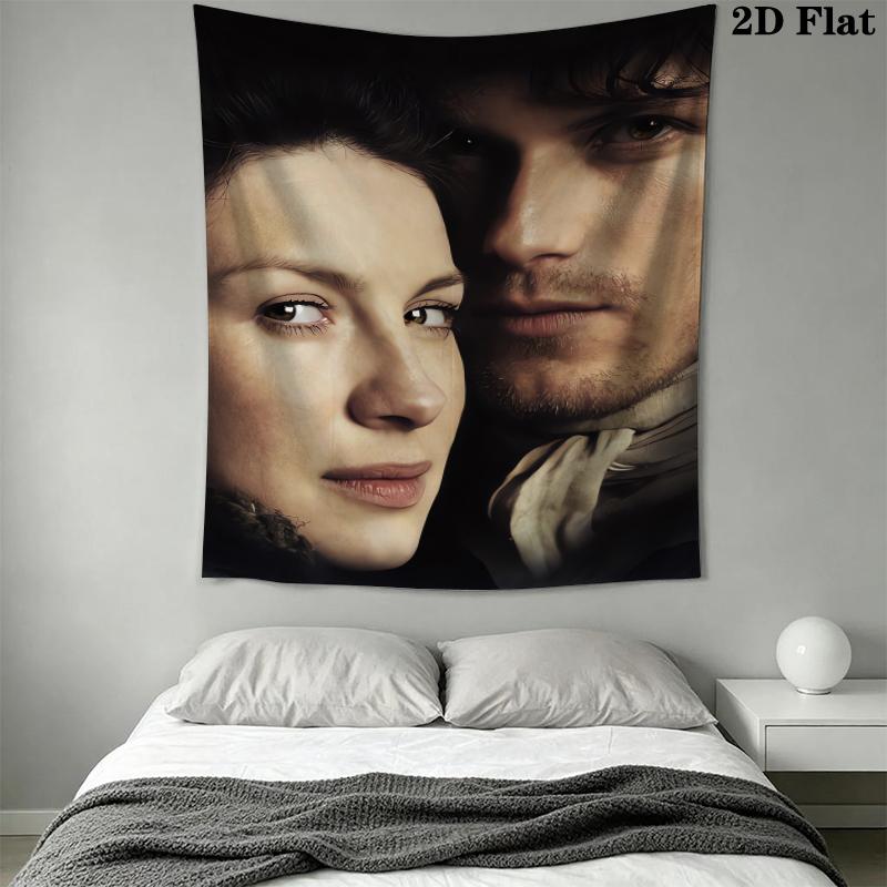 Vibrant Outlander Wall Tapestry Aesthetic Wall Hanging Printed Fabric Blanket Decorative Tapestries for Bedroom Living Room Home Decor