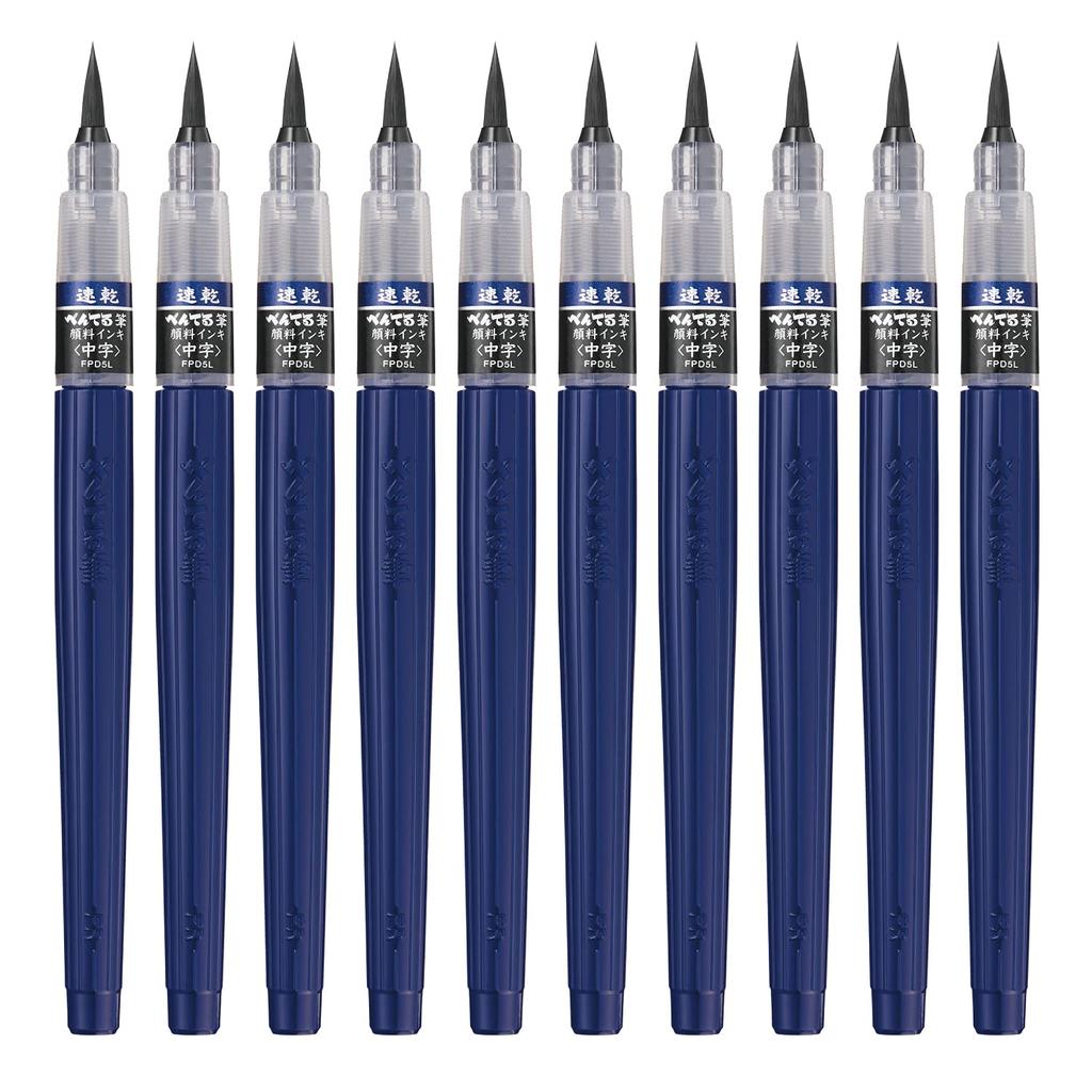 Pentel Brush Pen Quick Dry Pentel Brush Medium Point 10 шт. XFPD5L