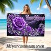 Floral Garden Theme Quick Dry Beach Towel Custom Name Text Print Large Sand Resistant Towel Beach Vacation