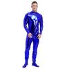 Mens Metallic Zentai Jumpsuit Full Body Tight Mock Neck Long Sleeve Club Performance Costume