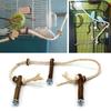 Parrot Wooden Perch Stand Hanging Climbing Hammock Swing Standing Training Toys Cage Accessories