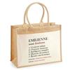 Sac De Plage - PLANETEE - Jute Avec Poche Emilienne Définition - Coton Imprimé En France - 43x33 Cm - Anses Bandoulière