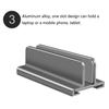 1/1/1 Slots Vertical Laptop Stand Adjustable Space-Saving Aluminum Laptops Holder Stable Wear-resistant Desktop Notebook Dock