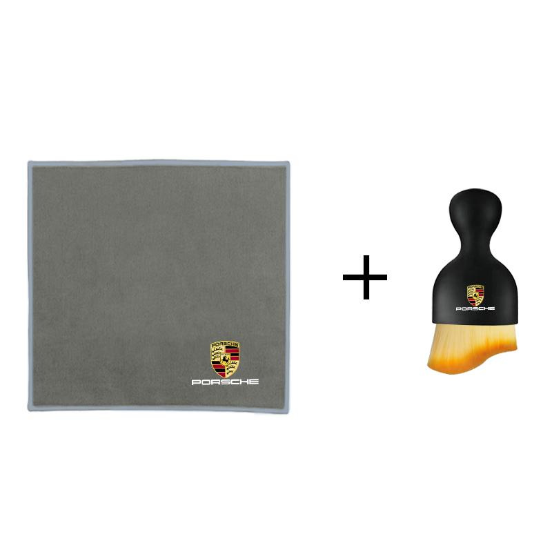 For Porsche Car Cleaning Soft Brush Tool Dust Remover Suede Fleece Microfiber Wash Towel Car Cleaning Rag Cloth Auto Accessories